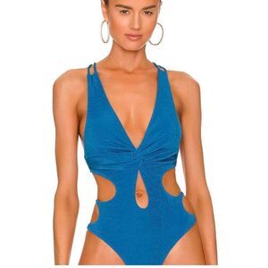 NWT H:OURS Revolve Brianna Bodysuit in Blue Small